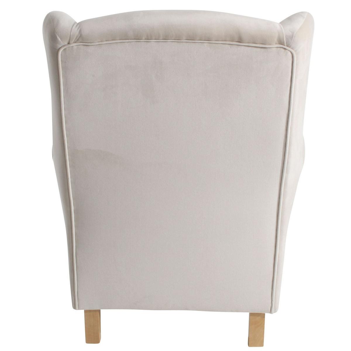 OHRENSESSEL Karlen Bezug Samtvelours Buche natur / creme - Buchefarben/Creme, Kunststoff (86/103/77cm) - 58aufmkessel