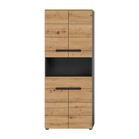 DOPPELSCHRANK für das Badezimmer, 4 Türen, 1 Schublade 34/193/76 cm - Eschefarben, Holzwerkstoff (34/193/43.5cm) - Calicosy
