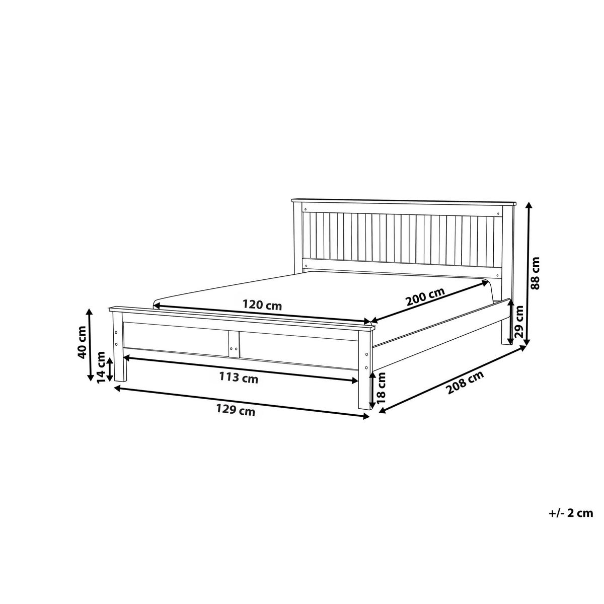 BETT mit Lattenrost 120/200 cm Kiefernholz Hellbraun Mayenne - Hellbraun, Holz (120/200cm) - Beliani