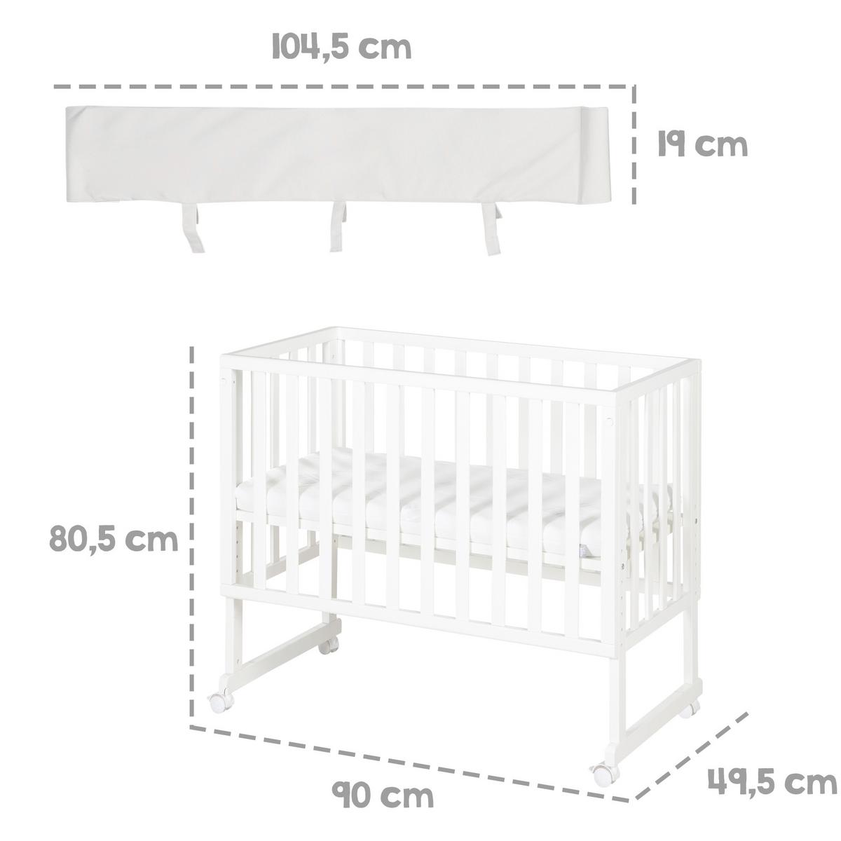BEISTELLBETT roba Style grau 3in1 Set 90 x 45 cm - Weiß/Grau, Holzwerkstoff (45/90cm) - Roba