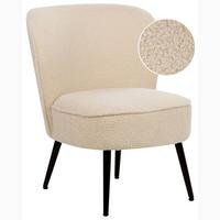 SESSEL Bouclé Helles Beige Voss - Beige/Schwarz, Textil (60/76/52cm) - Beliani