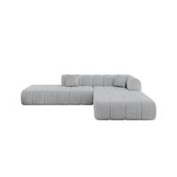 ECKSOFA Ottomane Rechts BILA-L 289x176x71 Grau Cord - Alufarben/Schwarz, Holzwerkstoff/Kunststoff (289/176cm) - ALTDECOR