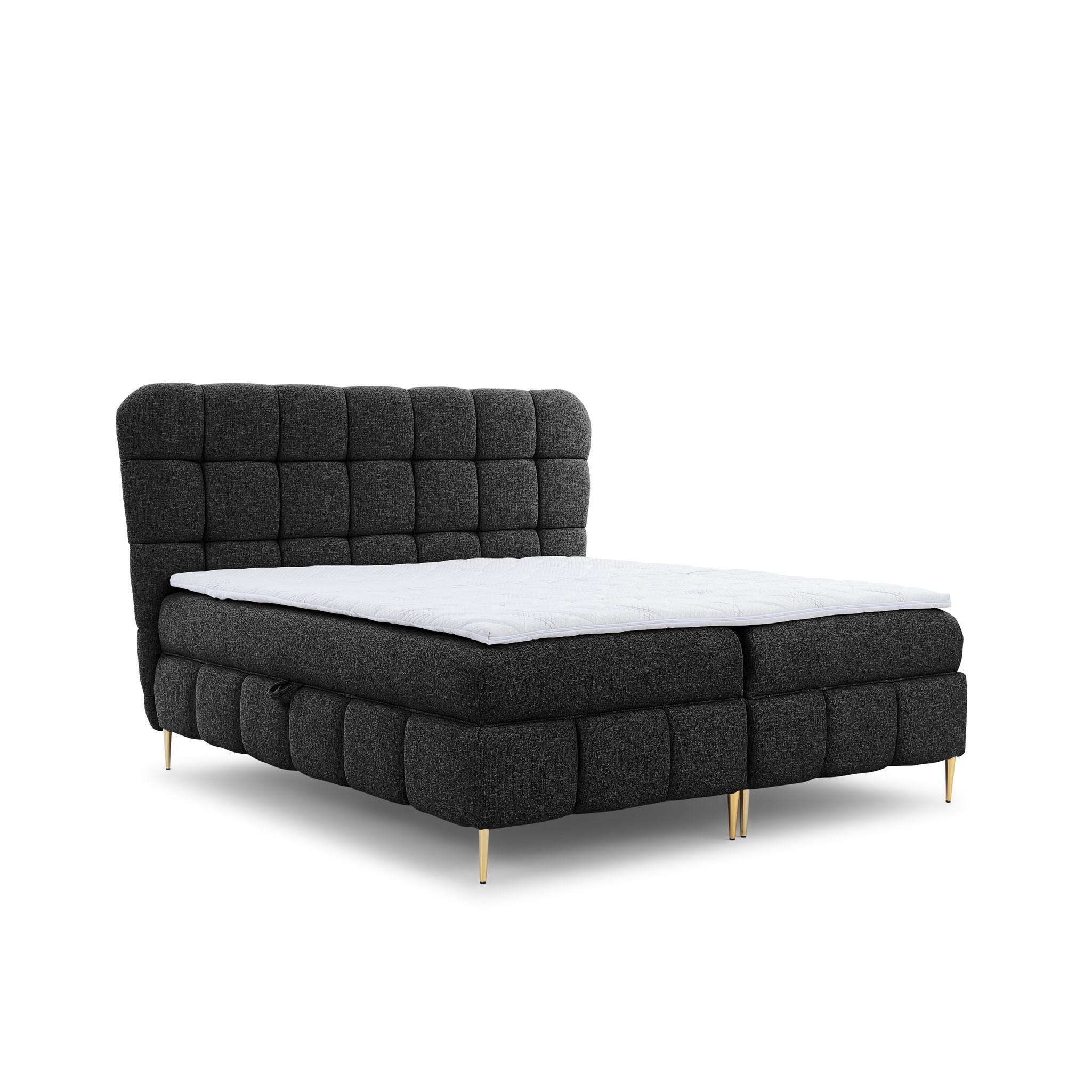 BOXBETT Grazia In Corbett - Schwarz, Holzwerkstoff/Textil (140/200cm) - Fun Möbel