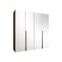 DREHTÜRENSCHRANK Mila III 200 - Goldfarben/Nussbaumfarben, Holzwerkstoff/Kunststoff (200/202/52cm) - MIRJAN24