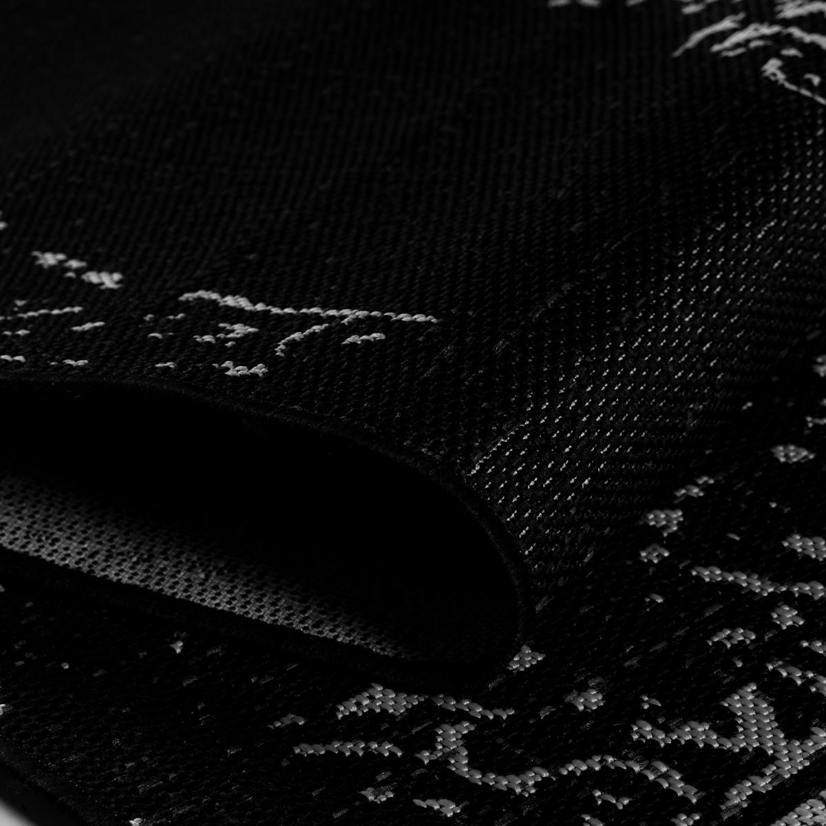 TEPPICH Outdoor SARNTAL in Schwarz, im Vintage-Stil, aus Polypropylen, 120 x 170 cm - Schwarz, Textil (120/170cm) - KADIMA DESIGN