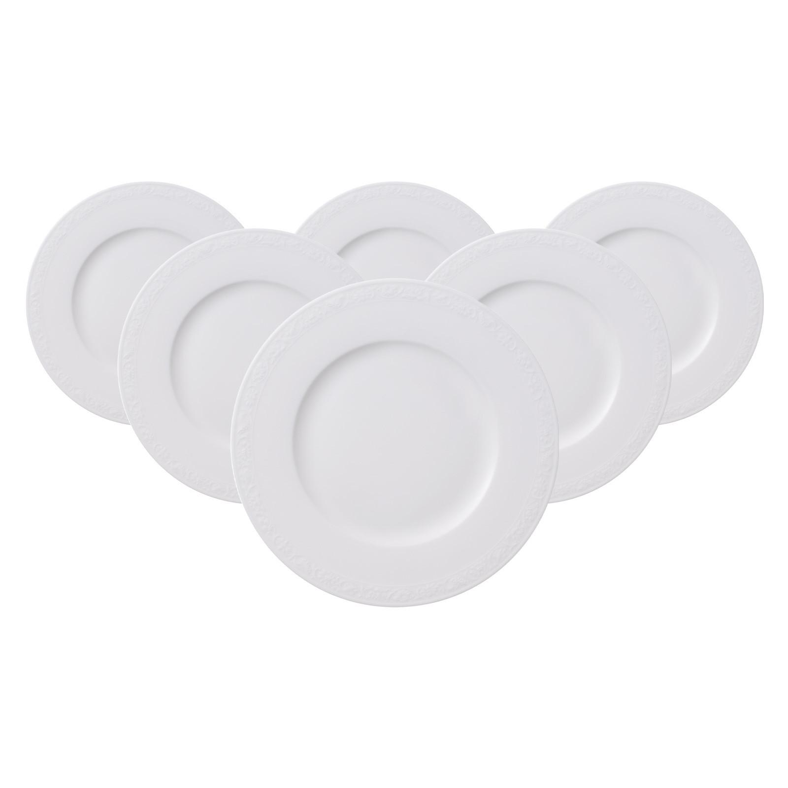 FRÜHSTÜCKSTELLER White Pearl weiß ø 22,7 cm 6er Set - Weiß, Keramik (22.7cm) - Villeroy & Boch