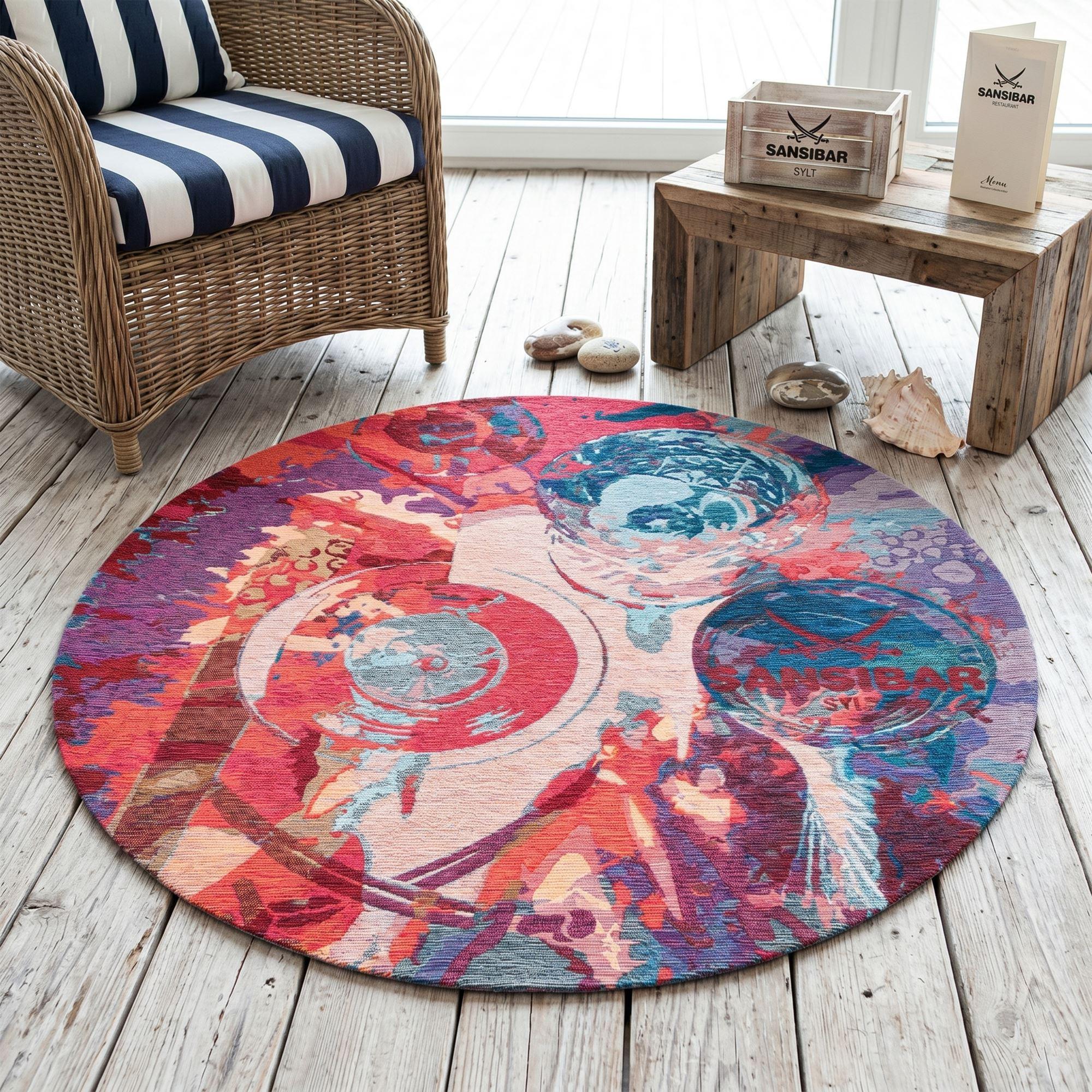 FLACHWEBTEPPICH Keitum 160x160 cm - Multicolor, Textil (160/160cm) - Sansibar SYLT