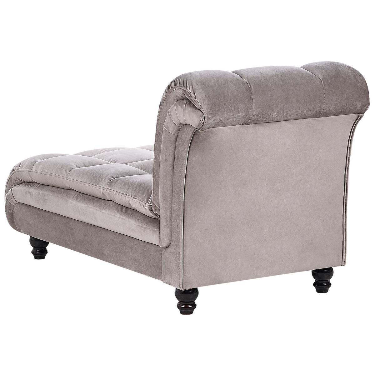 CHAISELONGUE taupe rechtsseitig Lormont - Braun, Textil (141/76/70cm) - Beliani