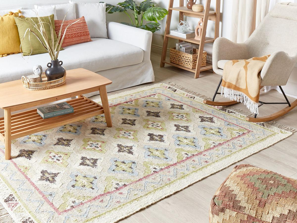 TEPPICH geflochten Terkos 230/160 cm - Multicolor, Naturmaterialien (160/230cm) - Beliani