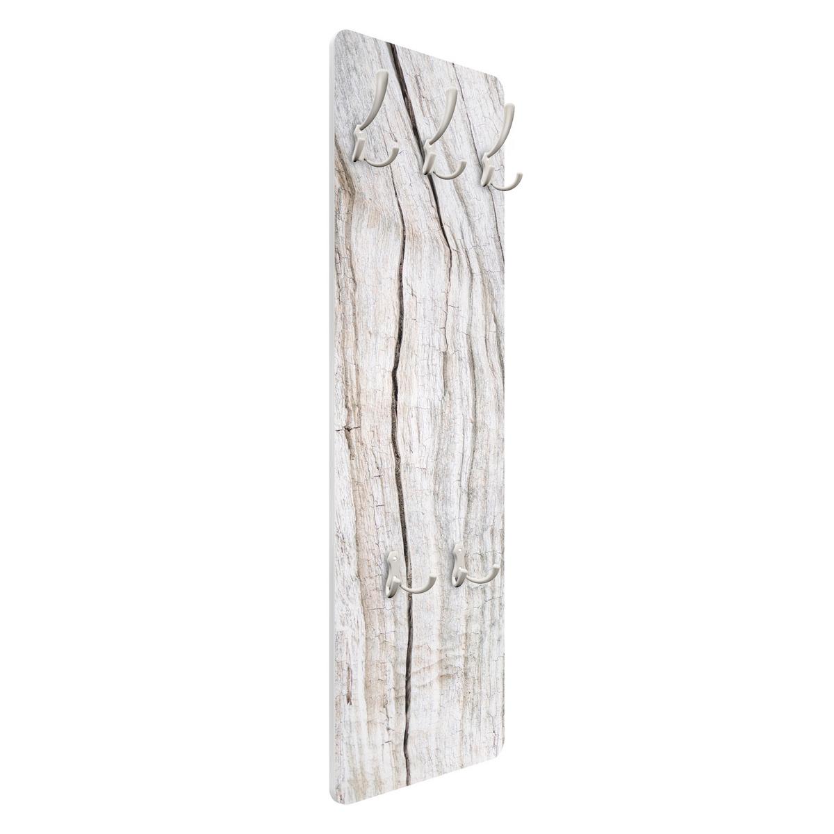 WANDGARDEROBE - Holzstruktur mit Rissen 34/105 cm - Weiß, Holzwerkstoff (34/105/1.6cm) - Bilderwelten