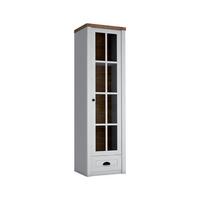 VITRINE Léandre Weiß und Holz - Weiß, Holzwerkstoff (50.2/198.1/43.3cm) - Petits-meubles