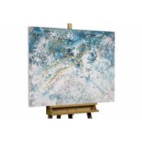 ACRYLBILD HANDGEMALT 100/75 cm - Blau/Weiß, Holz/Textil (100/75cm) - KUNSTLOFT