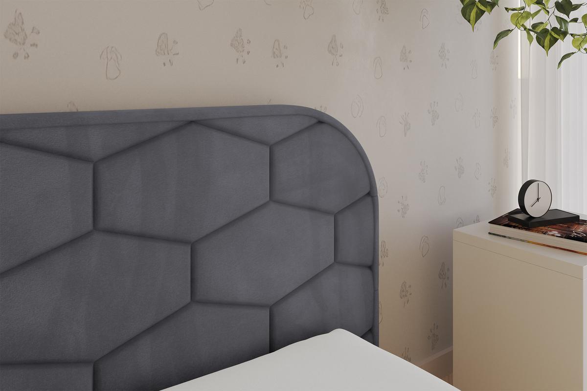 EINZELLBETT Jugendbett mit Bettkasten und Matratze H3/H4, Links - JAXY 80x200 Dunkelgrau - Dunkelgrau, Holzwerkstoff/Textil (80/200cm) - ALTDECOR