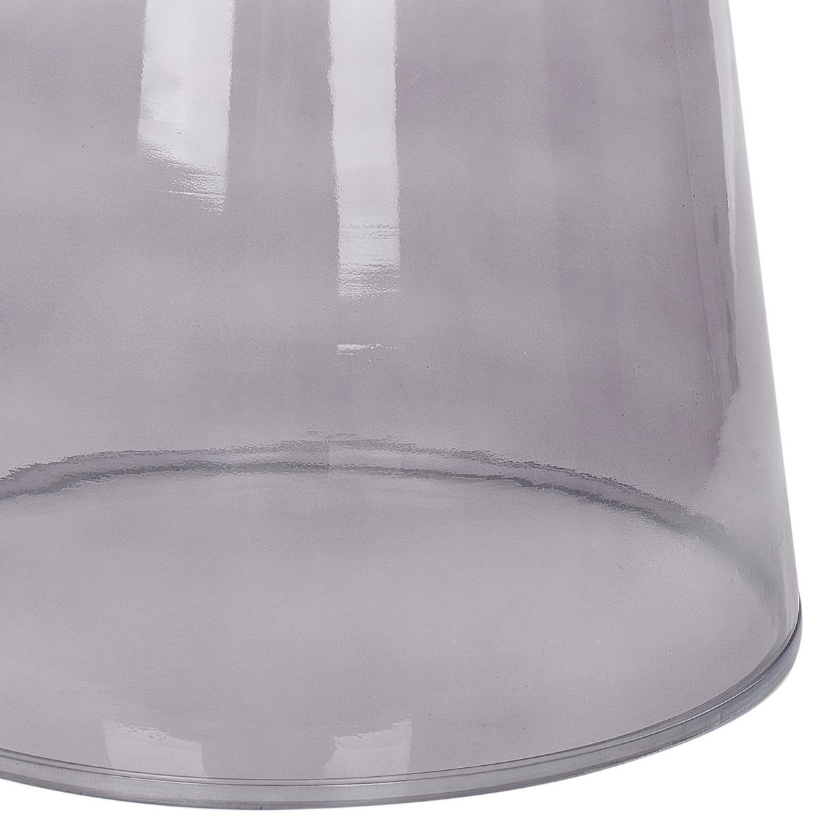 BEISTELLTISCH Rauchglas grau rund 39 cm Caldera - Grau, Glas (39/39/40cm) - Beliani