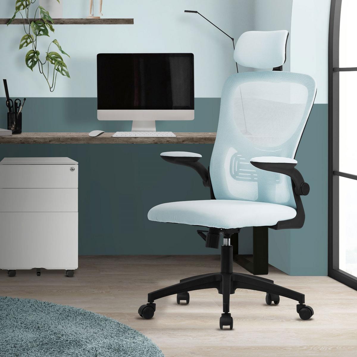 BÜROSTUHL Blau - Blau/Schwarz, Kunststoff (60.5/121/60cm) - ML-DESIGN