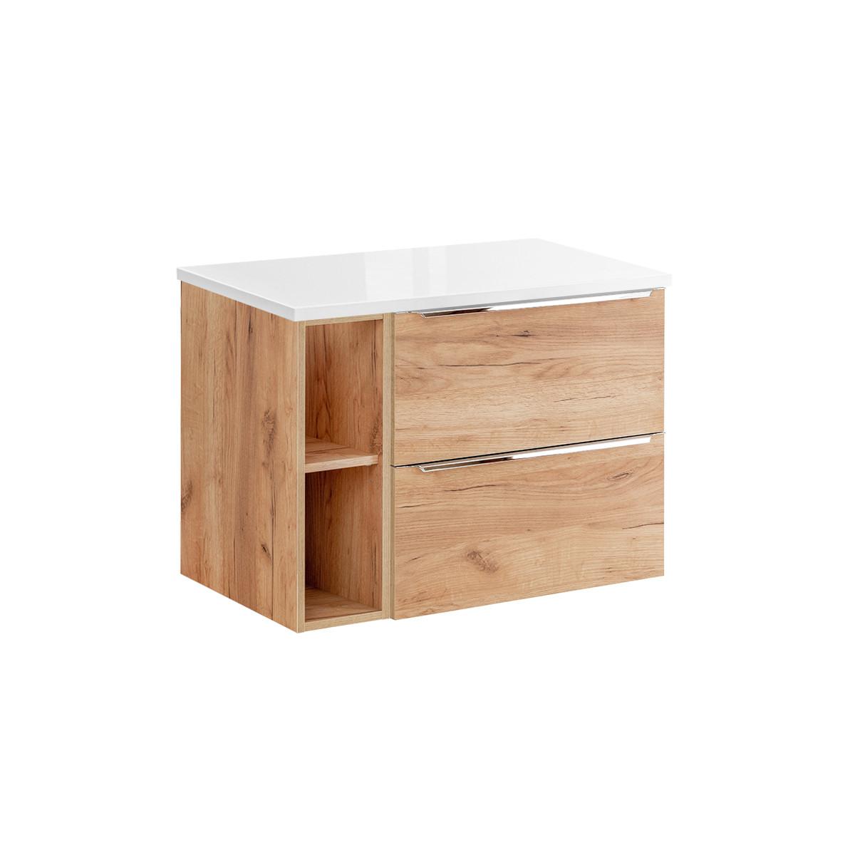 WASCHTISCHUNTERSCHRANK 80.4cm April Holz - Braun/Weiß, Holzwerkstoff (80.4/59/46cm) - Petits-meubles