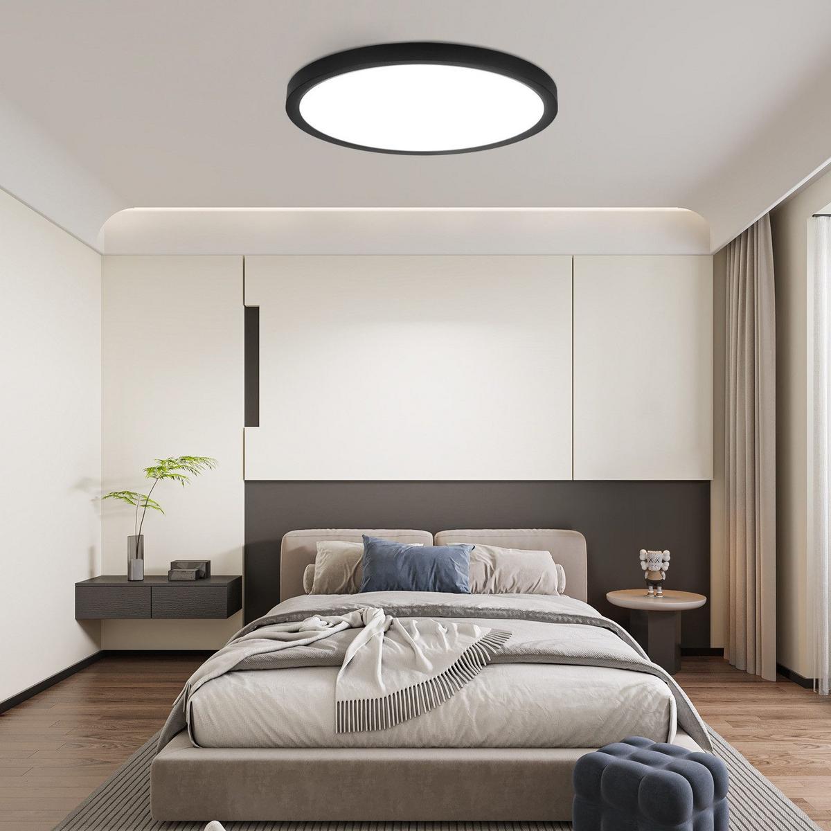 LED-DECKENLEUCHTE Emerson 30/30/3 cm - Schwarz, Kunststoff (30/30/3cm) - Nettlife