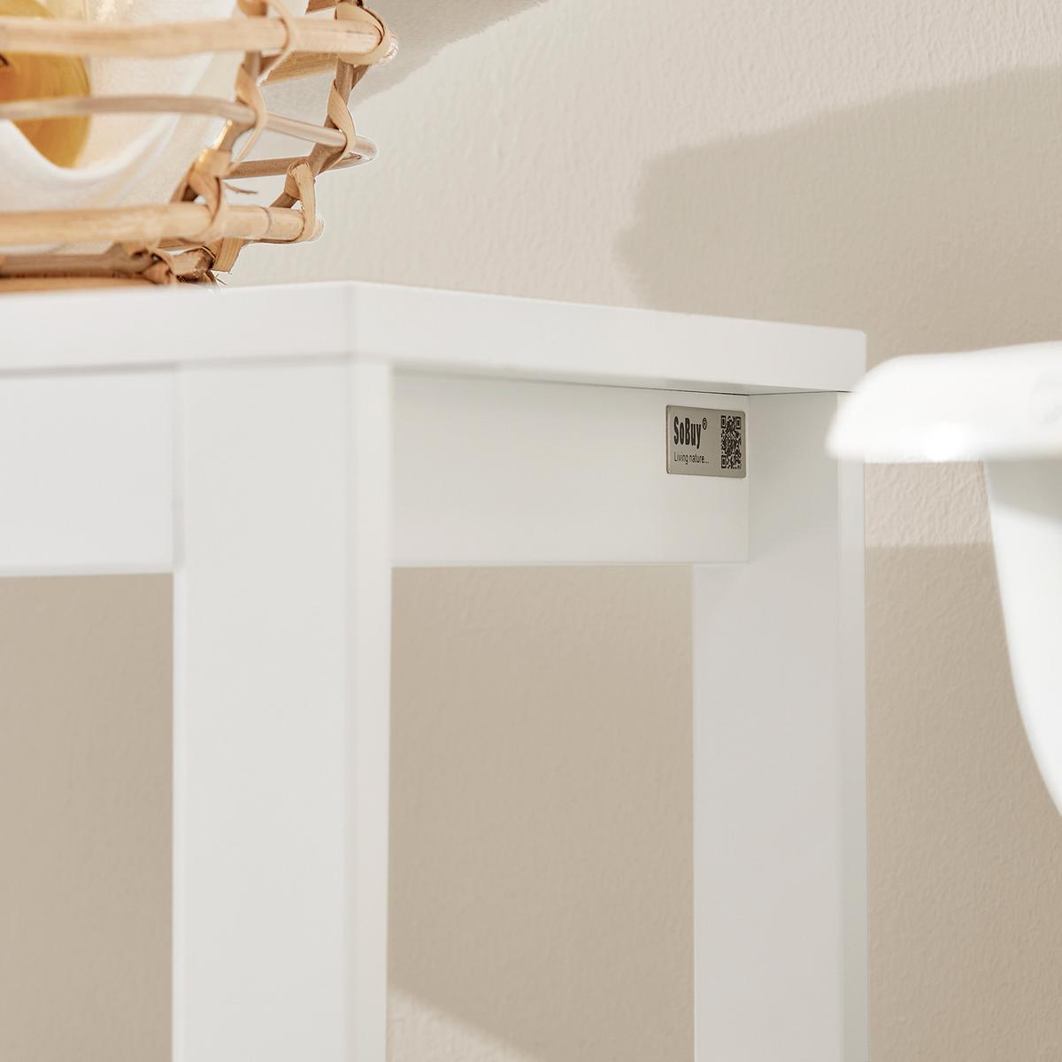 WÄSCHESCHRANK Weiß - Weiß, Holzwerkstoff (42/90/30cm) - SoBuy