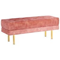 POLSTERBANK Samtstoff Rosa Roseville - Pink, Textil (117/44/40cm) - Beliani