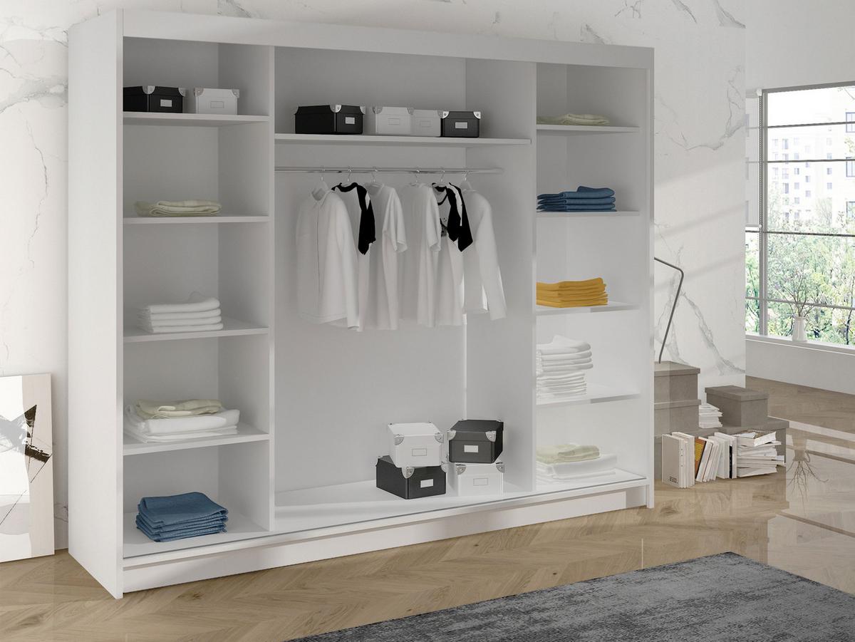 SCHWEBETÜRENSCHRANK Derby II - Naturfarben, Holzwerkstoff/Metall (200/215/58cm) - MIRJAN24