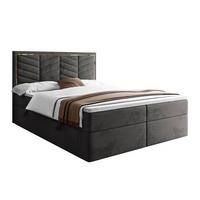KONTINENTALBETT AURORA 180x200 mit Bettkasten Royal Velvet 185 - Grau, Textil (180/200cm) - Lookway