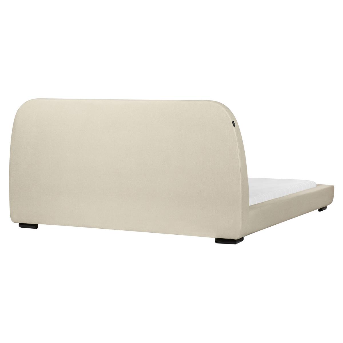POLSTERBETT mit Lattenrost 180x200 cm Beige Roisel - Creme, Textil (180/200cm) - Beliani