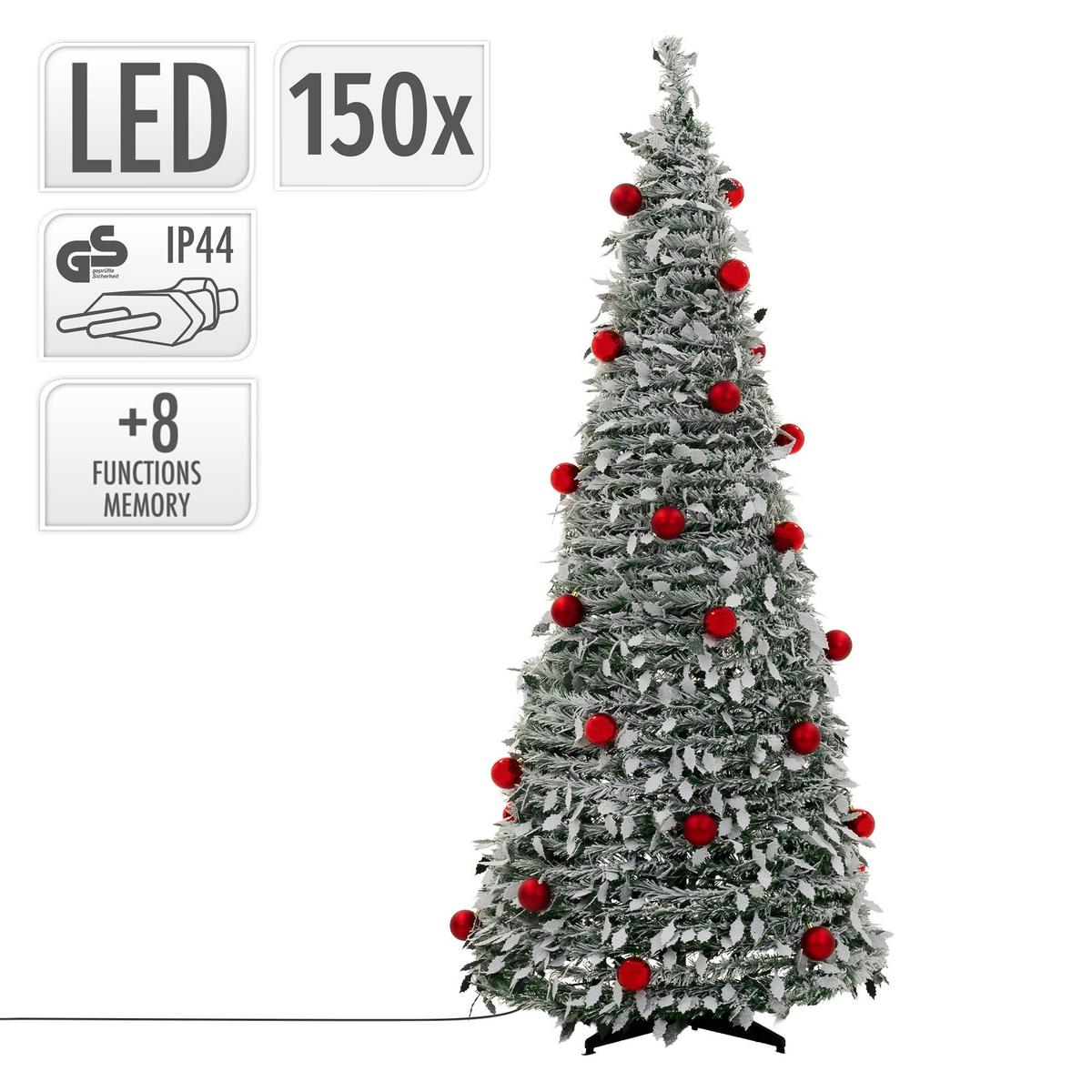 WEIHNACHTSBAUM künstlich Pop Up 180 cm faltbar Weihnachtsdeko inkl. LED Lichterkette - Multicolor, Kunststoff (70/180cm) - ECD-Germany