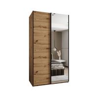 SCHWEBETÜRENSCHRANK 245,5/130/64 2-türig - Schwarz/Eiche Artisan, Holz/Metall (130/245/64cm) - Abiks Möbel