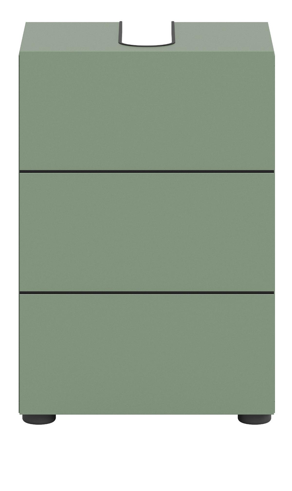 WASCHBECKENUNTERSCHRANK grün, Badezimmer Unterschrank 38 x 56 cm - Schwarz/Grün, Holzwerkstoff/Kunststoff (60/56/34cm) - Inn.Furn