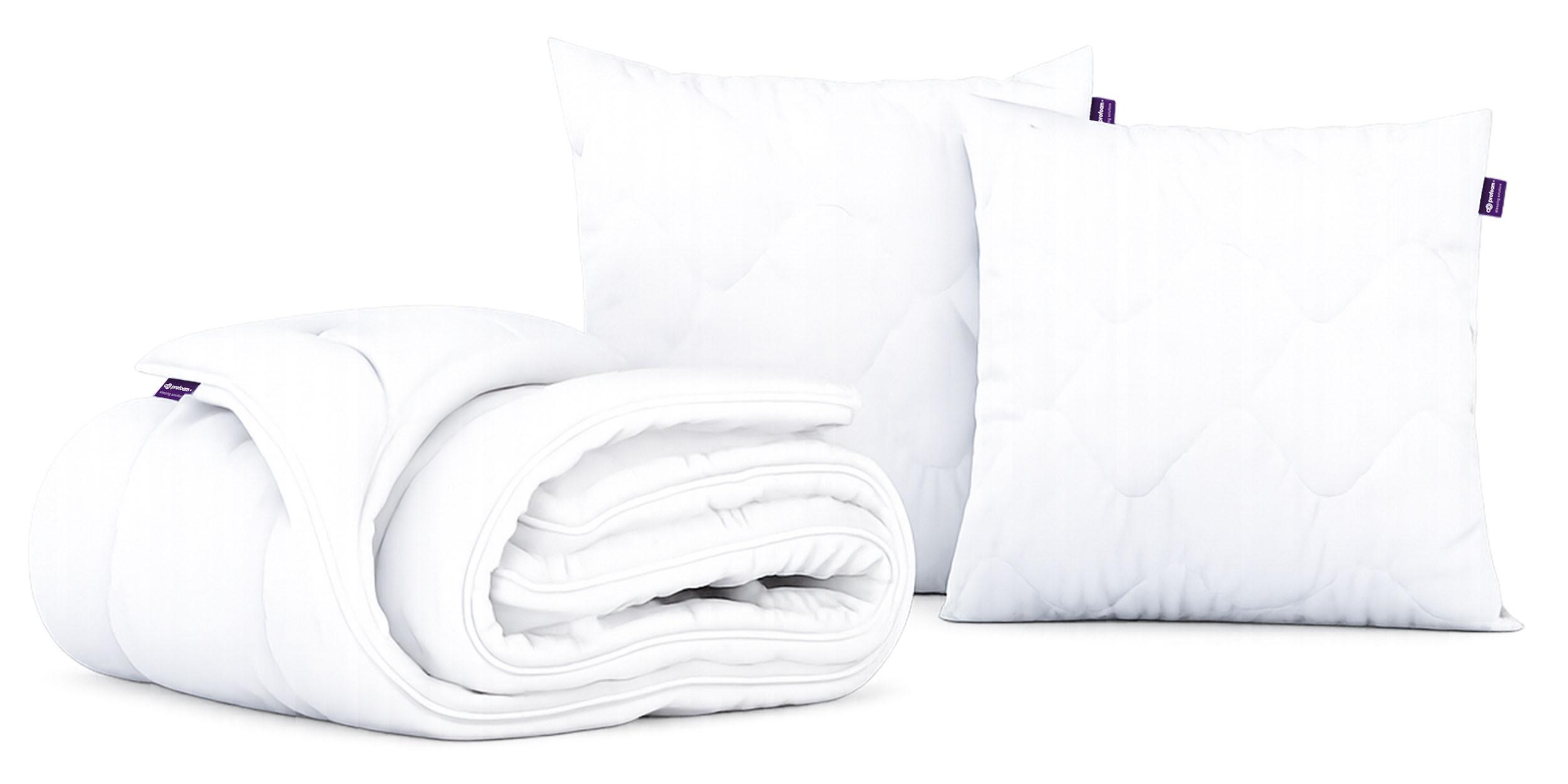 GANZJAHRESBETTDECKE Anti-Stress-Effekt CALIMA 200/220 mit Kopfkissen 80/80 - Weiß, Textil (200/220cm) - MKS
