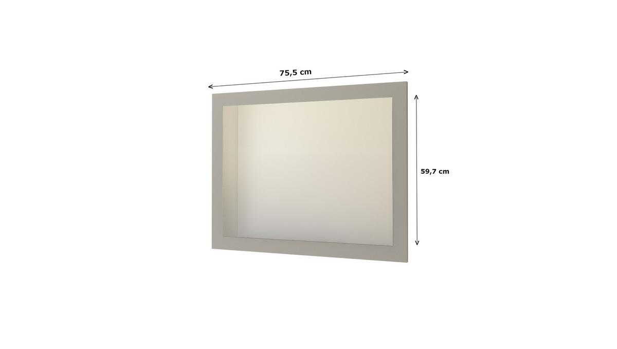 SPIEGEL Löhne Grau Matt - Grau, Holzwerkstoff (75.5/59.7/2cm) - Vladon