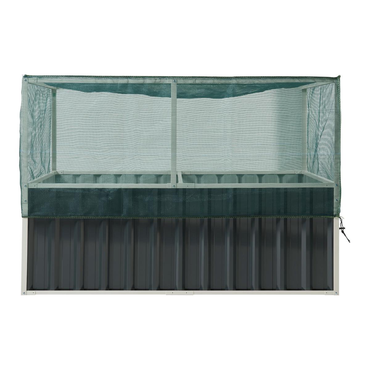 HOCHBEET Alblasserdam mit Netz - Anthrazit, Metall (174/118/90cm) - [en.casa]