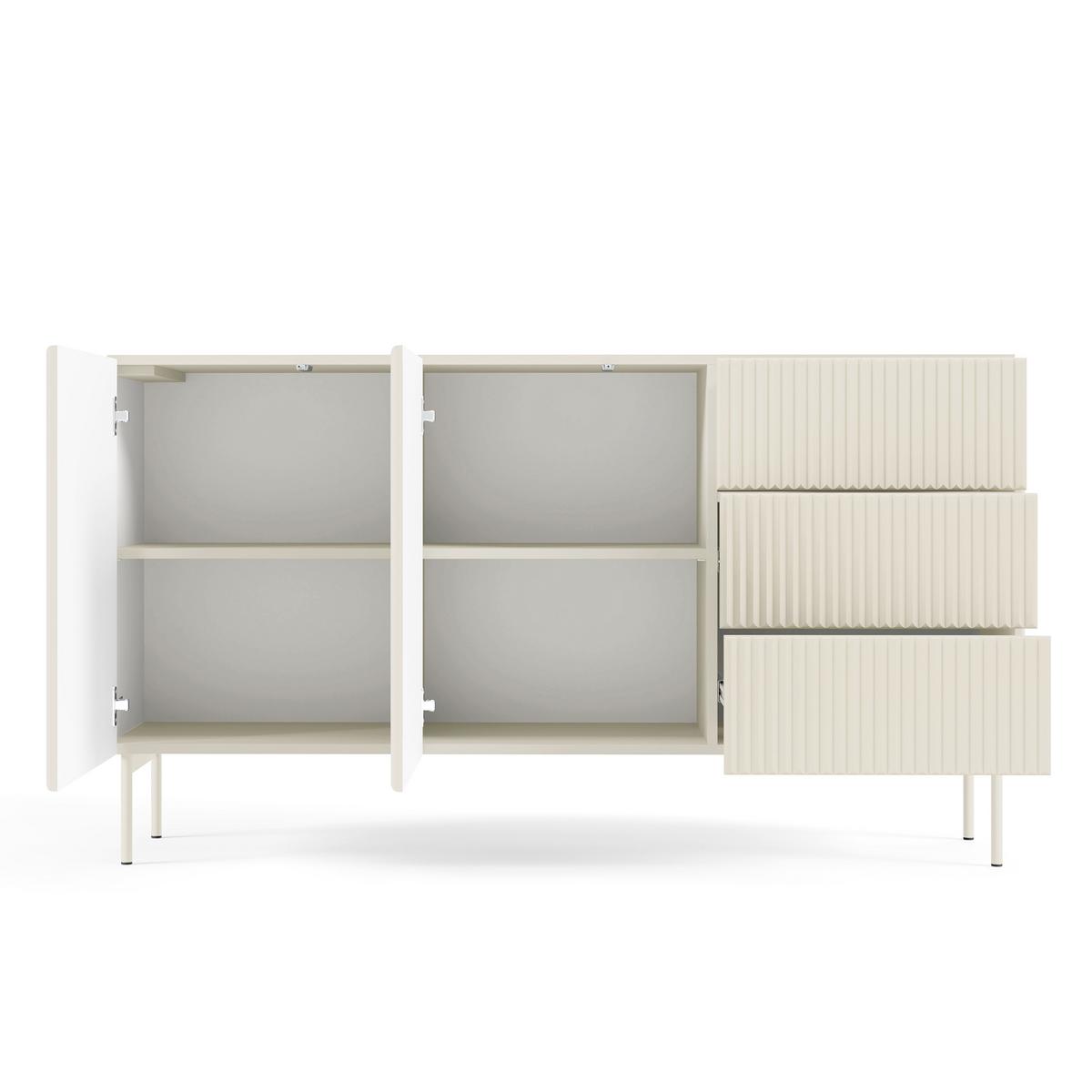 SIDEBOARD TRATTO 147/81,2/39,8cm mit 3 Schubladen 2 Türen Kaschmir - Kaschmir, Holzwerkstoff (147/81.2/39.8cm) - MASSENO