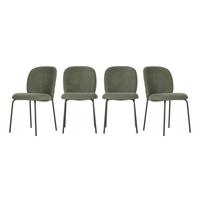 ESSZIMMERSTUHL Daia Grün 57.5/48/85 cm 4er-Set - Grün, Textil (48/85/57.5cm) - Calicosy