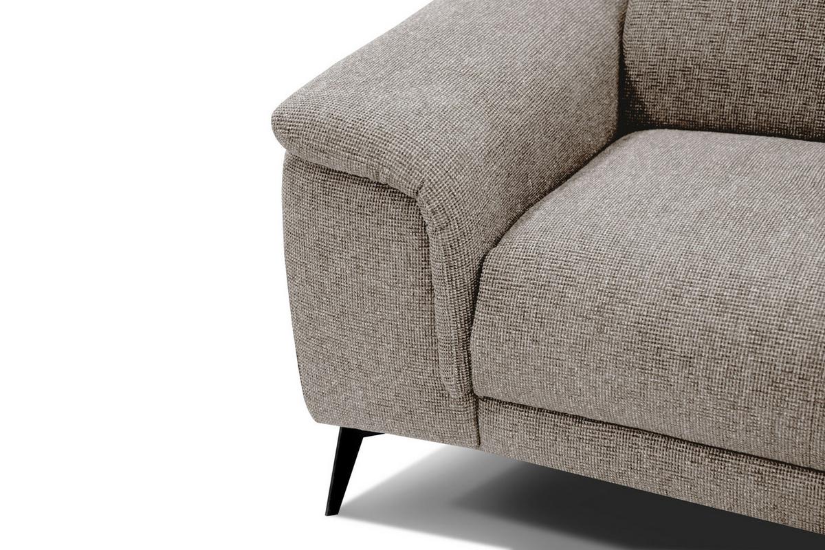 RELAXSOFA FIERO 3-Sitzer mit 1 Relaxfunktion, taupe - Taupe/Schwarz, Holzwerkstoff/Textil (212/82/103cm) - Wozimo