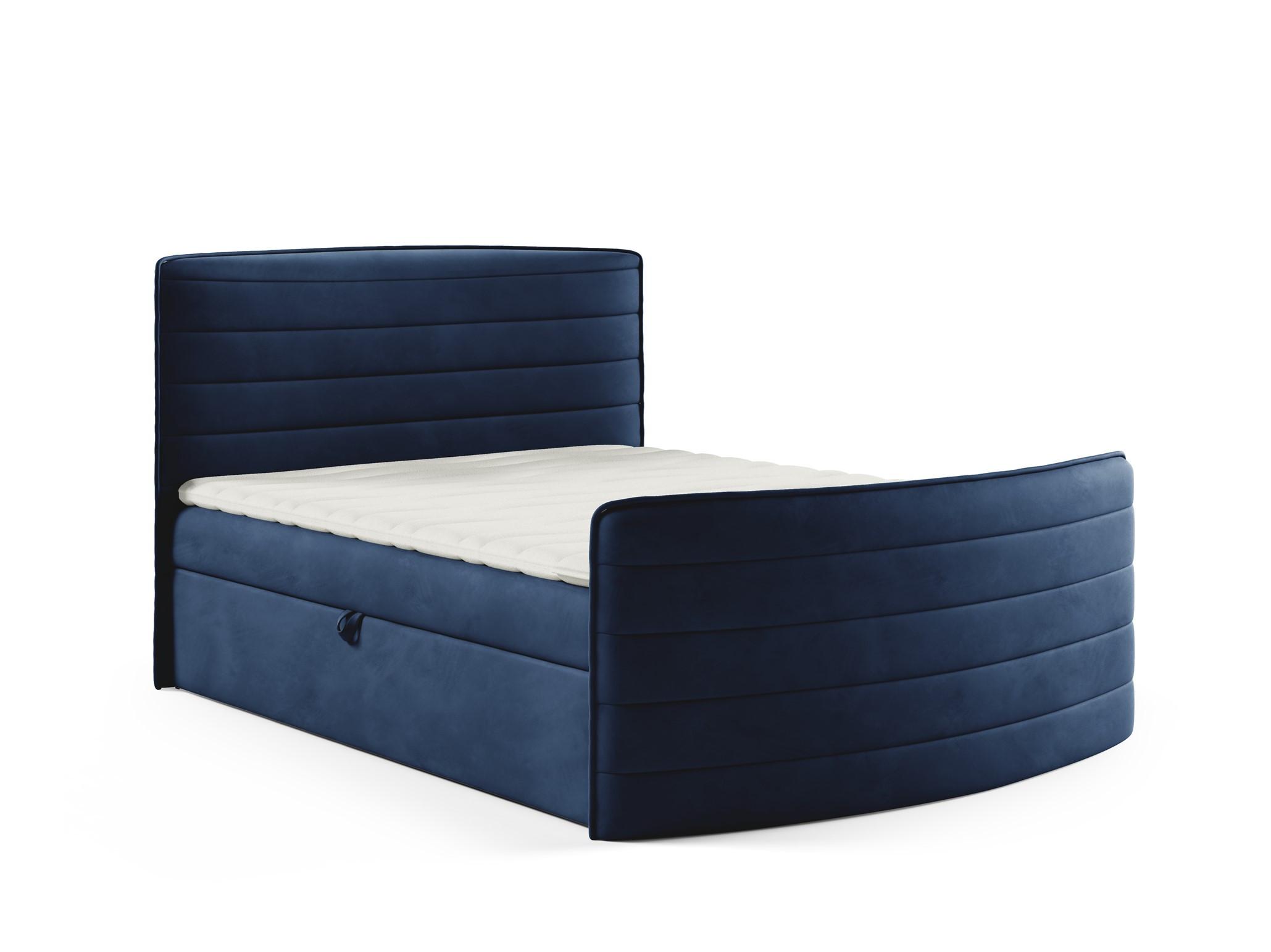 BOXBETT Ambra In Elisa Velvet - Blau, Holzwerkstoff/Textil (120/200cm) - Fun Möbel