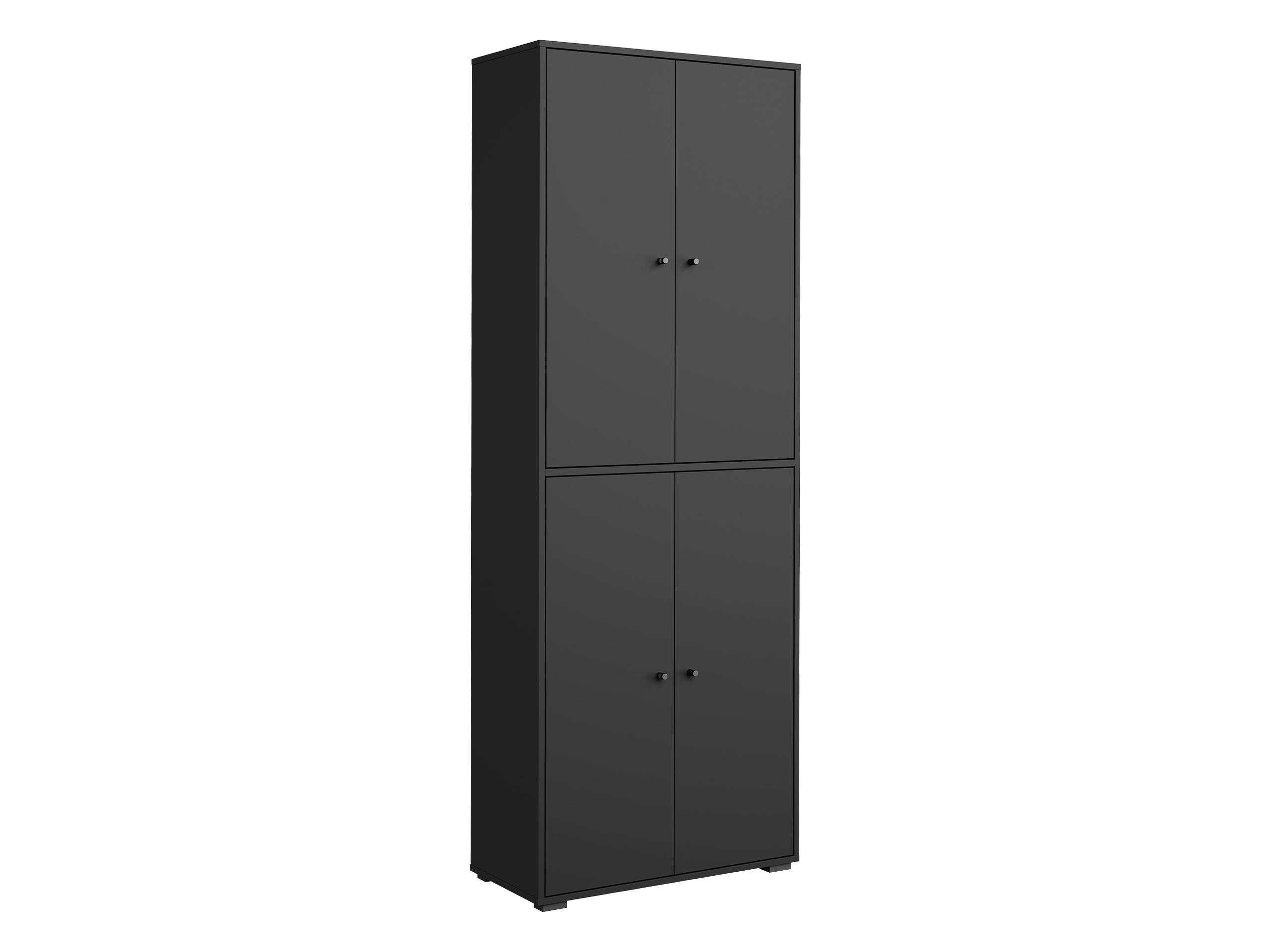 SCHUHSCHRANK Dino 023 - Graphitfarben/Schwarz, Holzwerkstoff/Kunststoff (70/190/33cm) - MIRJAN24