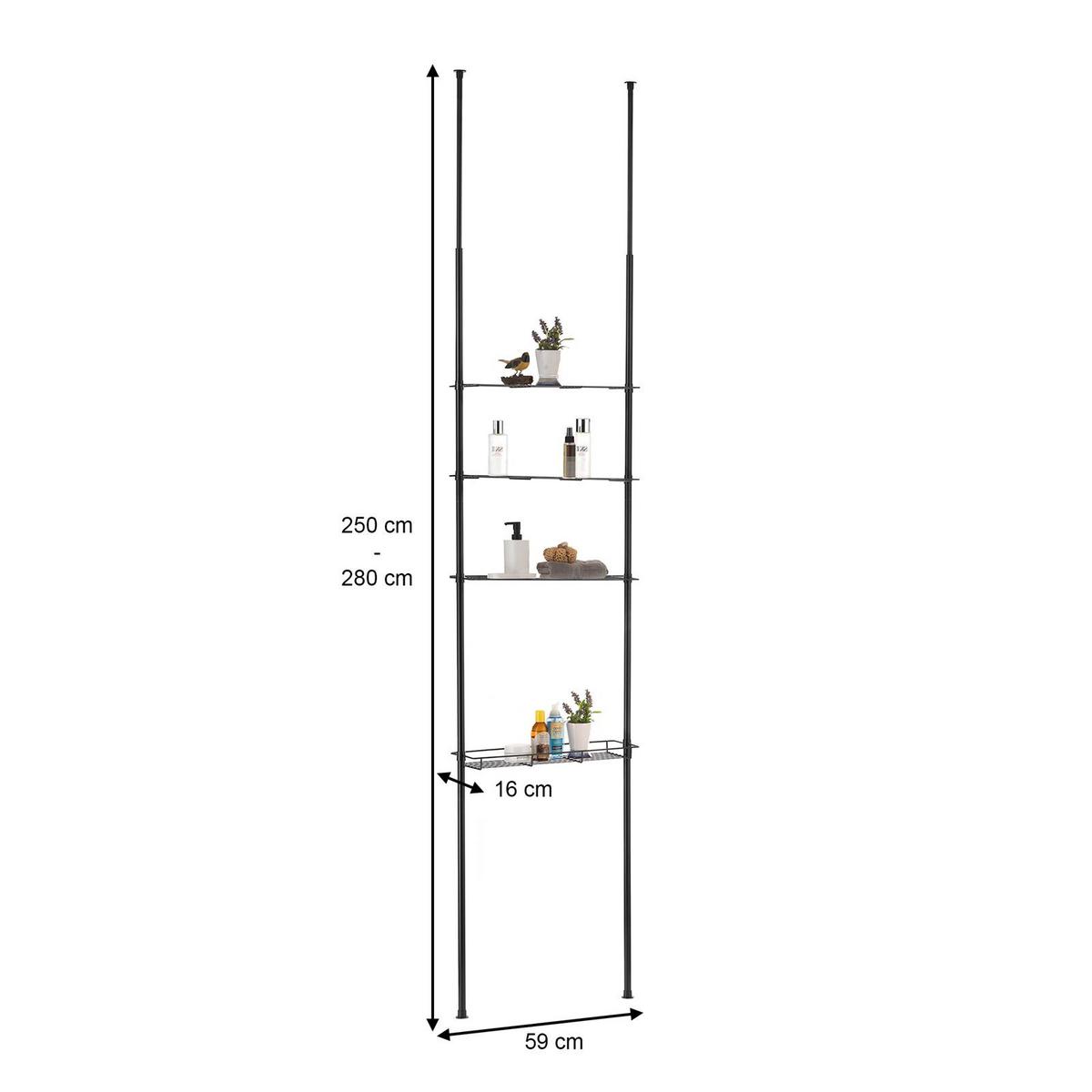 DUSCHREAGAL DUNJA schwarz - Schwarz, Metall (59/280/16cm) - IDIMEX