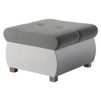 POLSTERHOCKER Orkan Klein - Silberfarben/Weiß, Holz/Textil (60/39/60cm) - MIRJAN24