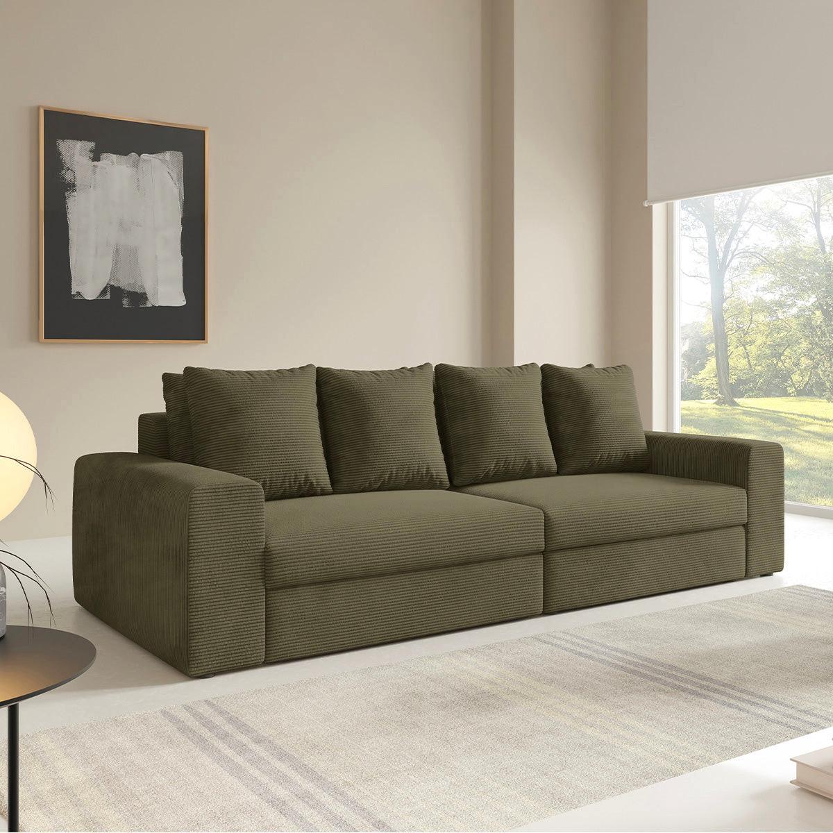 SOFA Paola 3 Sitzplätze Grün - Grün, Holz (272/86/120cm) - Petits-meubles