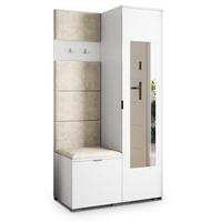 GARDEROBENSCHRANK VIRA 95/181/51 cm Modern Weiß - Beige/Weiß, Holzwerkstoff (95/181/51cm) - MASSENO