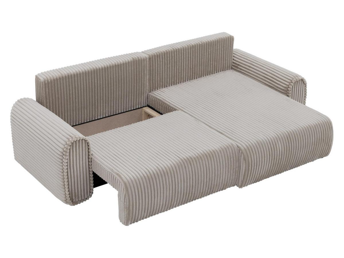 ECKSOFA Surles Cord - Hellgrau/Schwarz, Holz/Kunststoff (245/145cm) - MIRJAN24