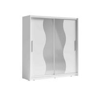 SCHWEBETÜRENSCHRANK RANOR 200/215/62,5cm 2-türig mit Spiegel Weiß - Weiß, Holzwerkstoff (200/215/62.5cm) - MASSENO