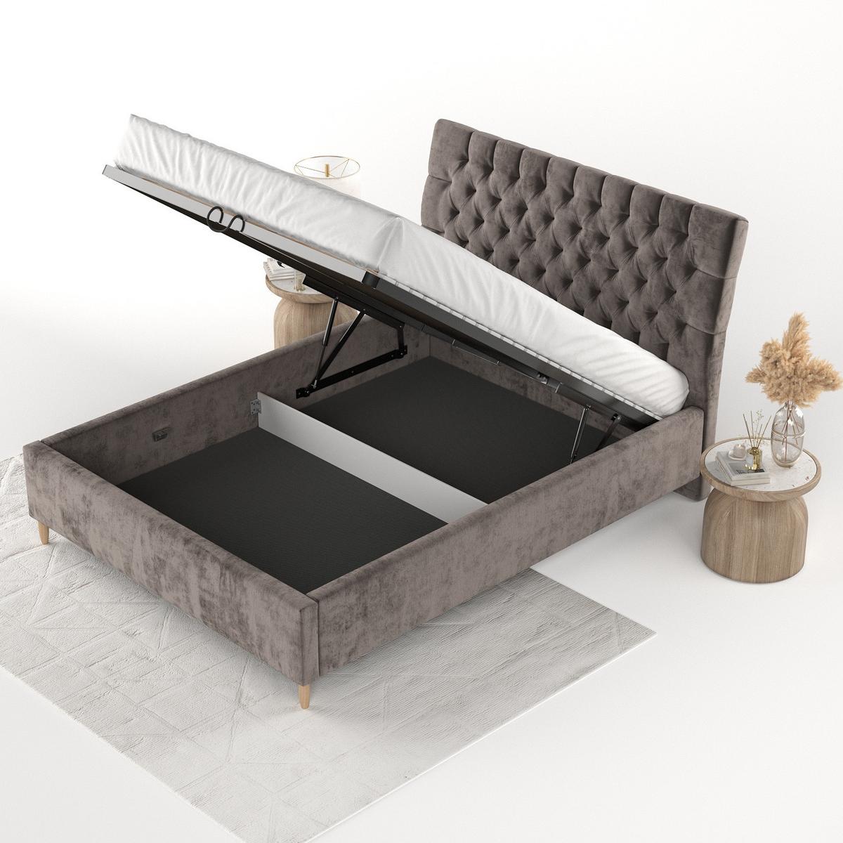POLSTERBETT Lira 160/200 cm Braun im Lotta Stoff - Naturfarben/Braun, Holz/Holzwerkstoff (160/200cm) - AltaBeds