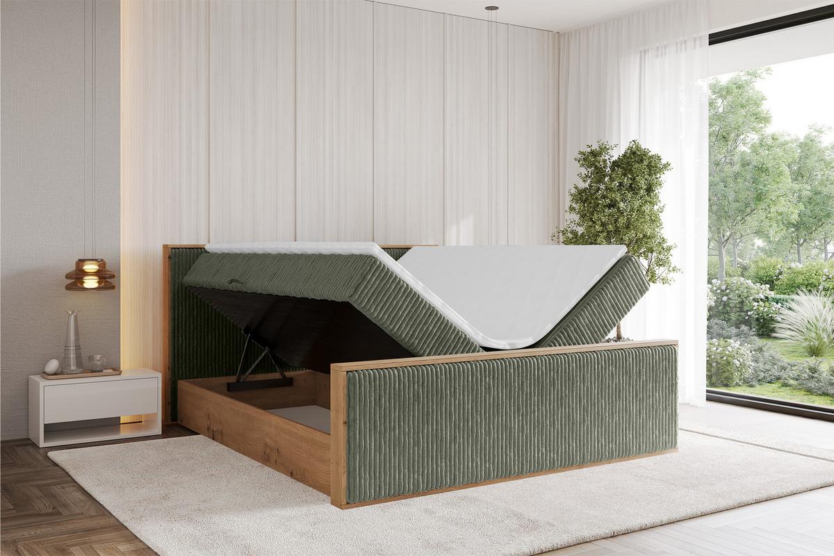 BOXBETT LOLLI9 -Z 120x200 - H3 Olivgrün - Olivgrün, Holzwerkstoff (120/200cm) - ALTDECOR