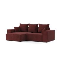 ECKSOFA SENSO mit Schlaffunktion Rot im City Stoff - Rot/Schwarz, Holz/Holzwerkstoff (255/148cm) - AltaBeds
