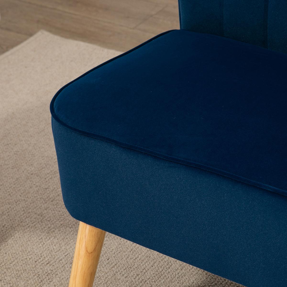 SOFA Polyester Blau - Dunkelblau, Holz/Textil (56.5/77/117cm) - HOMCOM