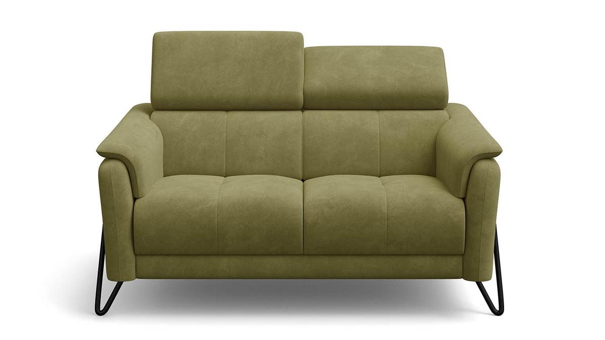 SOFA RODEN 2-Sitzer, olive, Veloursstoff - Grün, Holz/Textil (152/82/103cm) - Wozimo
