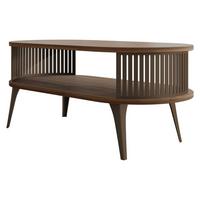 COUCHTISCH Roenni Oval Braun - Nussbaumfarben/Braun, Holzwerkstoff/Metall (100/50/44cm) - MIRJAN24