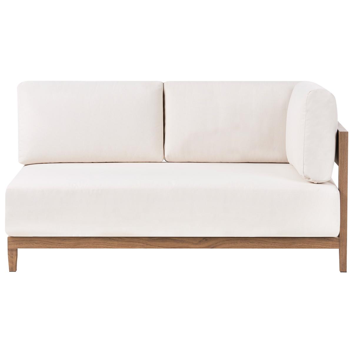 GARTENSOFA mit Tisch 2-Sitzer Metall Braun Sampieri - Beige/Braun, Metall (222/72/71cm) - Beliani